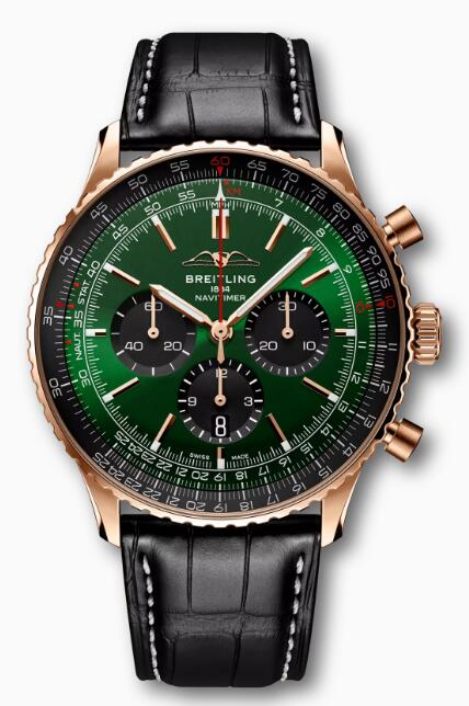 Review 2024 Breitling Navitimer B01 Chronograph 46 Red Gold Replica Watch RB0137241L1P1